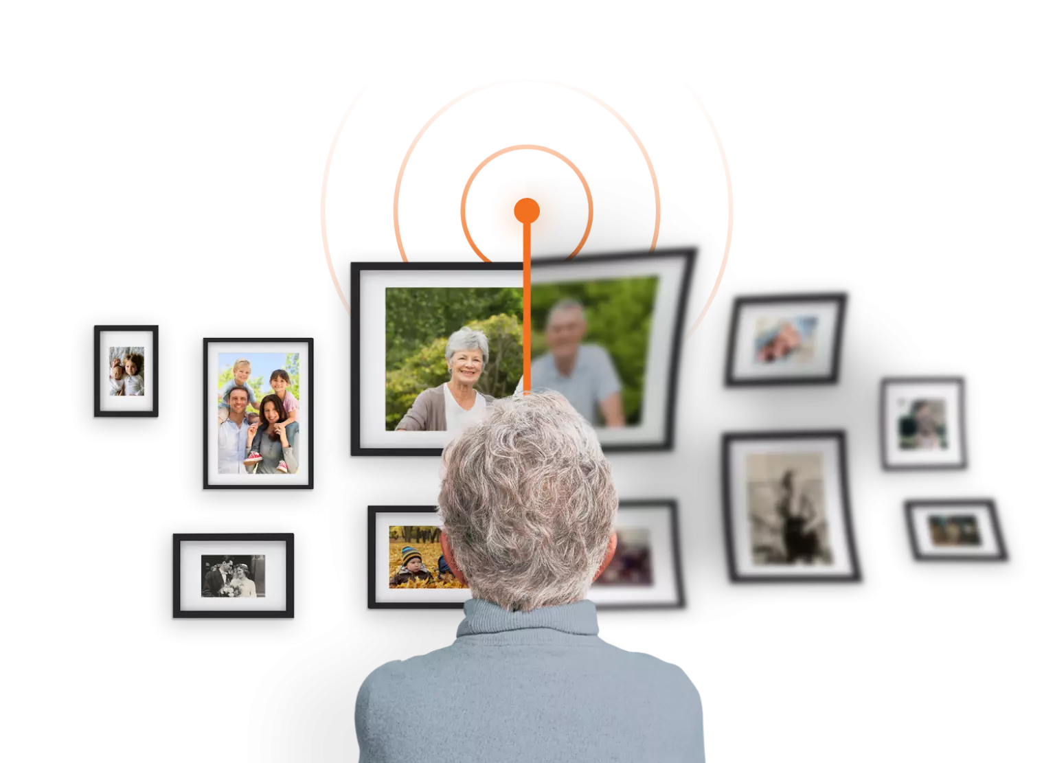 Woman looking at frames mobile